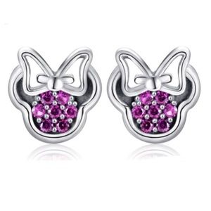 Solid Sterling Silver Swarovski Minnie Earrings